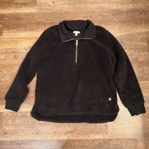 Calvin Klein Black Fleece Half-Zip Sweatshirt